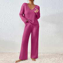 Conjunto feminino de inverno de duas peças