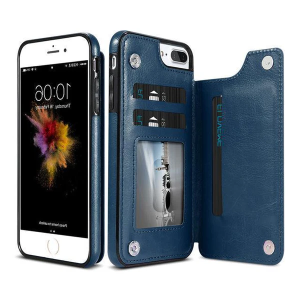 Luxury Leather Wallet Case For iPhone