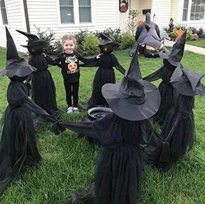 Lighted Halloween Witch Stake - Halloween Witches Decor