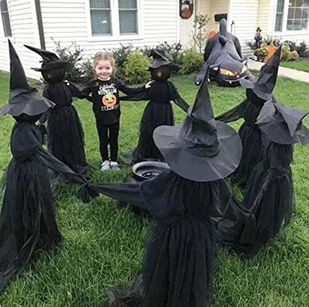 Lighted Halloween Witch Stake - Halloween Witches Decor