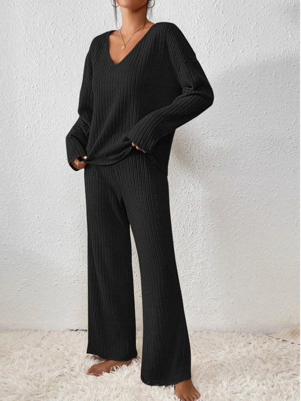 Conjunto feminino de inverno de duas peças
