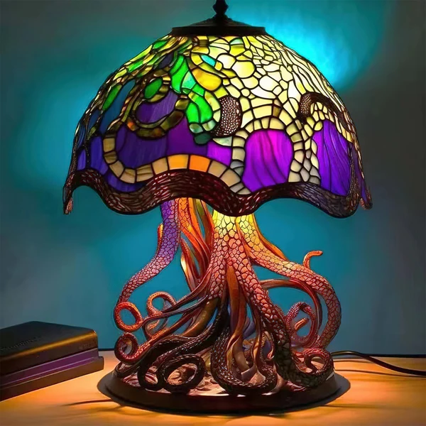 Luminária de Mesa Série Plantas em Vitral