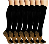 Meias de Compressão com Cobre (7 Pares) para Mulheres e Homens - Treino e Recuperação