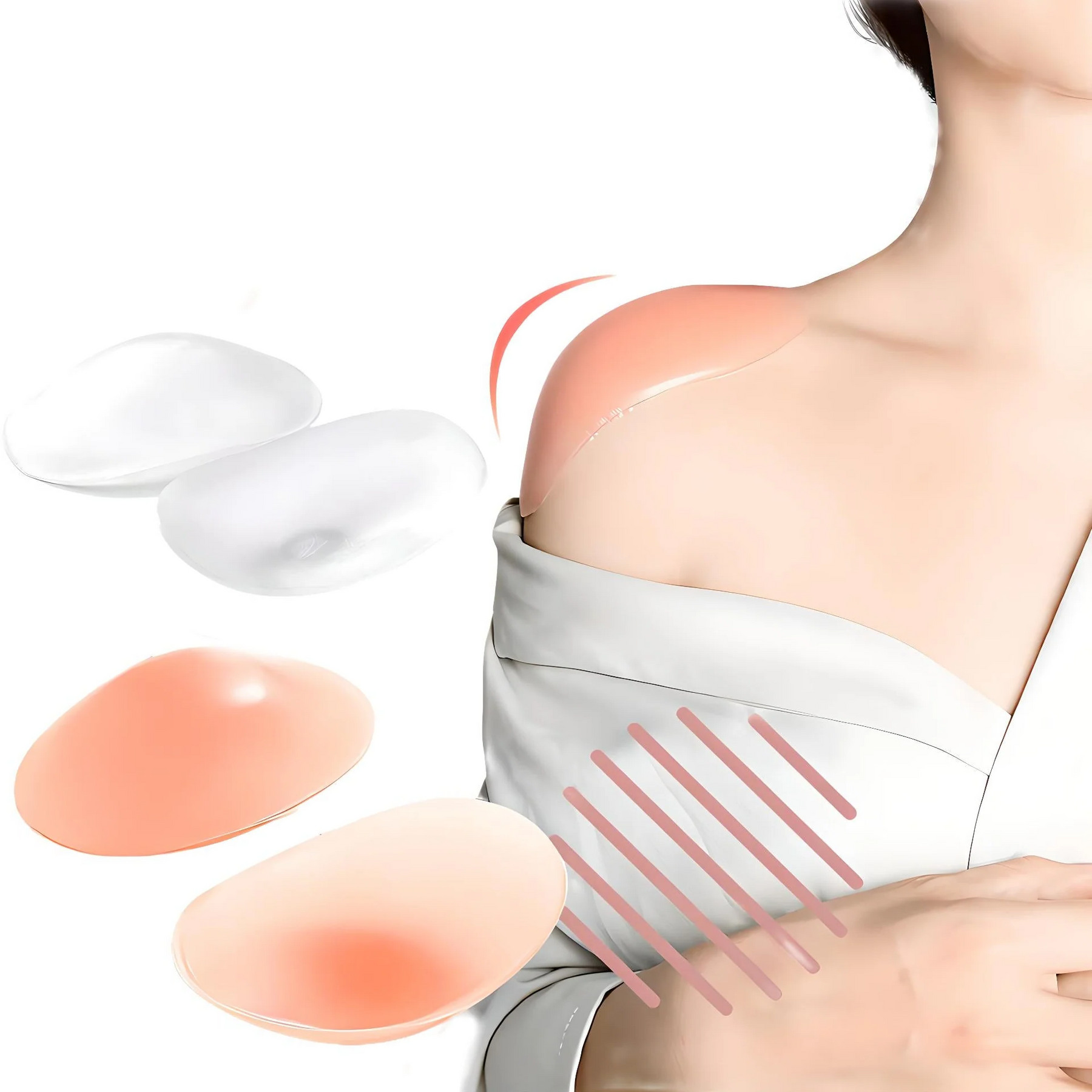 Omoplatas Antiderrapantes - Enchimentos Invisíveis para Ombros para Roupas Femininas
