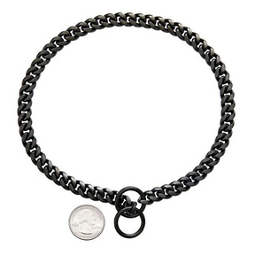 Dog Chain Collar, Black, Gold, Stainless Steel for Dogs Heavy Duty