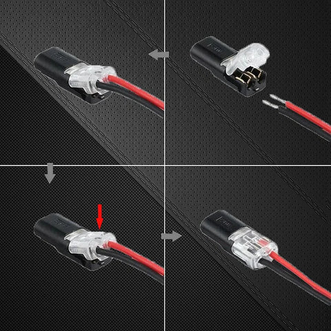 Conector de engate rápido de fio duplo com trava