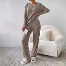 Conjunto feminino de inverno de duas peças