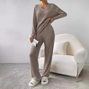Conjunto feminino de inverno de duas peças