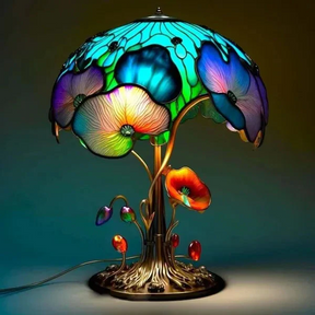 Luminária de Mesa Série Plantas em Vitral