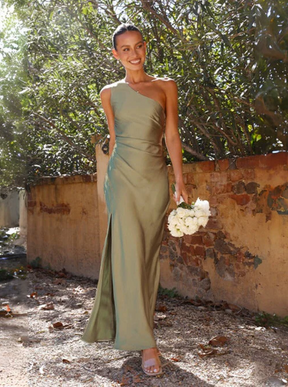 Sexy asymmetrical slit dress