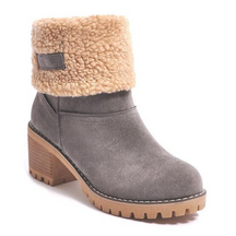 Botas de Neve Femininas de Salto Bloco | Quentes e Estilosas - Presente de Inverno Perfeito