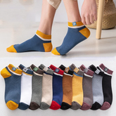 20 Pares de Meias Masculinas Casuais de Algodão Fino com Absorção de Suor de Cano Baixo