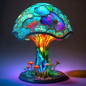 Luminária de Mesa Série Plantas em Vitral