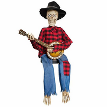 Esqueletos Animados Divertidos Tocando Banjo em Duelo