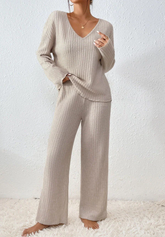 Conjunto feminino de inverno de duas peças
