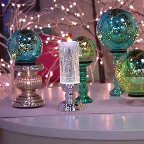 Velas de Natal de LED Recarregáveis com Glitter