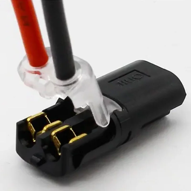 Conector de engate rápido de fio duplo com trava