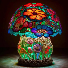 Luminária de Mesa Série Plantas em Vitral