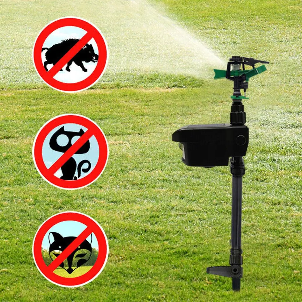 Aspersor de Jardim Repelente de Animais com Sensor de Movimento Automático - Irrigador de Água para Gramado e Quintal com Sensor de Animais