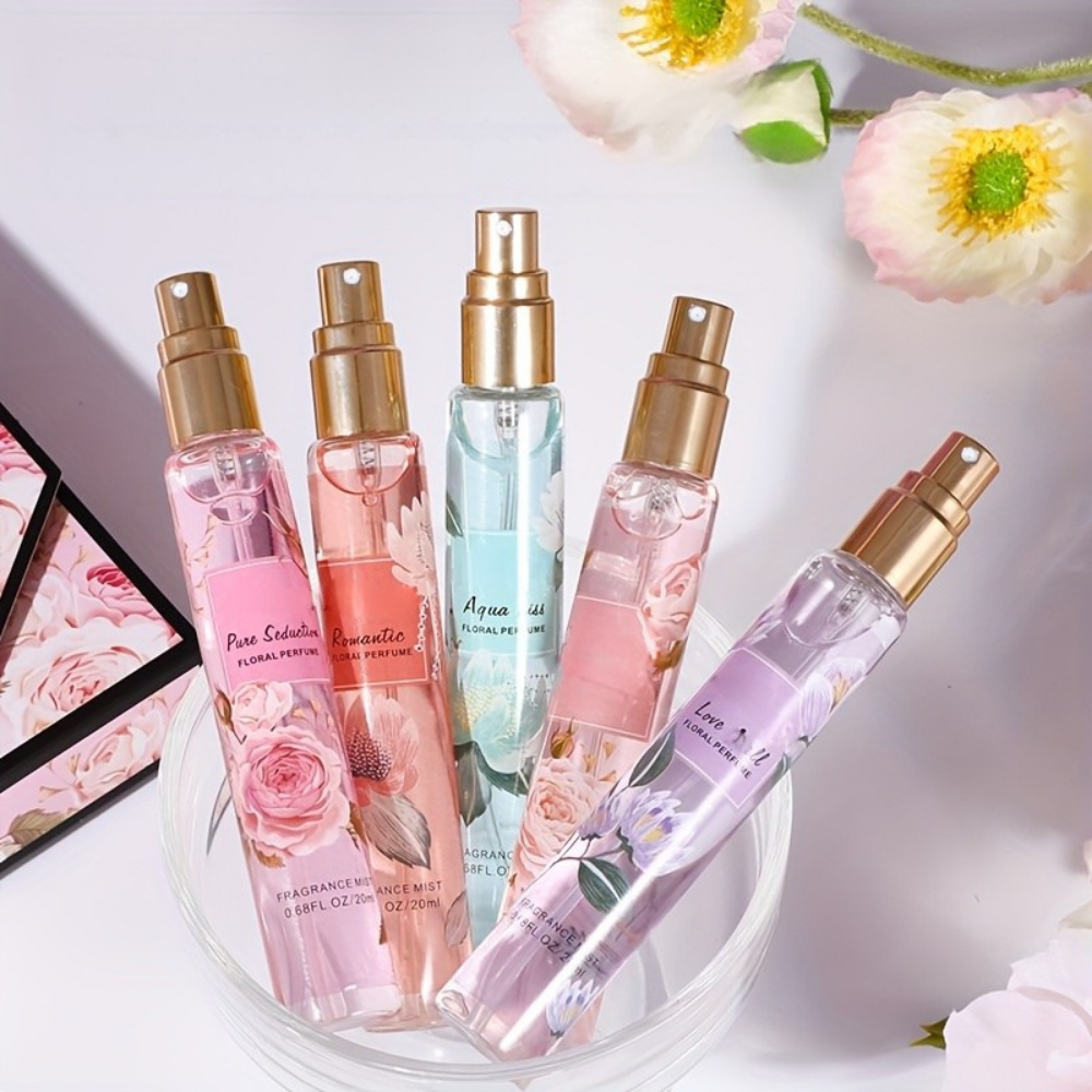 Conjunto de Perfumes para Presente de Dia das Mães com Fragrância Floral em Spray Tamanho Viagem