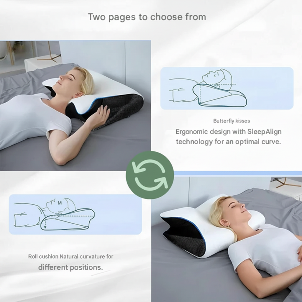 Travesseiro para quem dorme de lado, espuma viscoelástica, design ergonômico