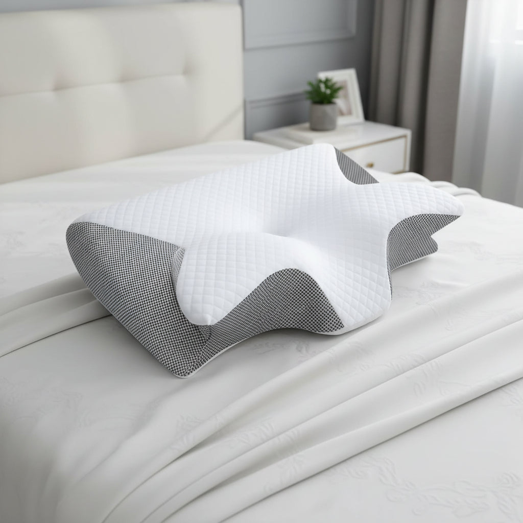 Travesseiro para quem dorme de lado, espuma viscoelástica, design ergonômico