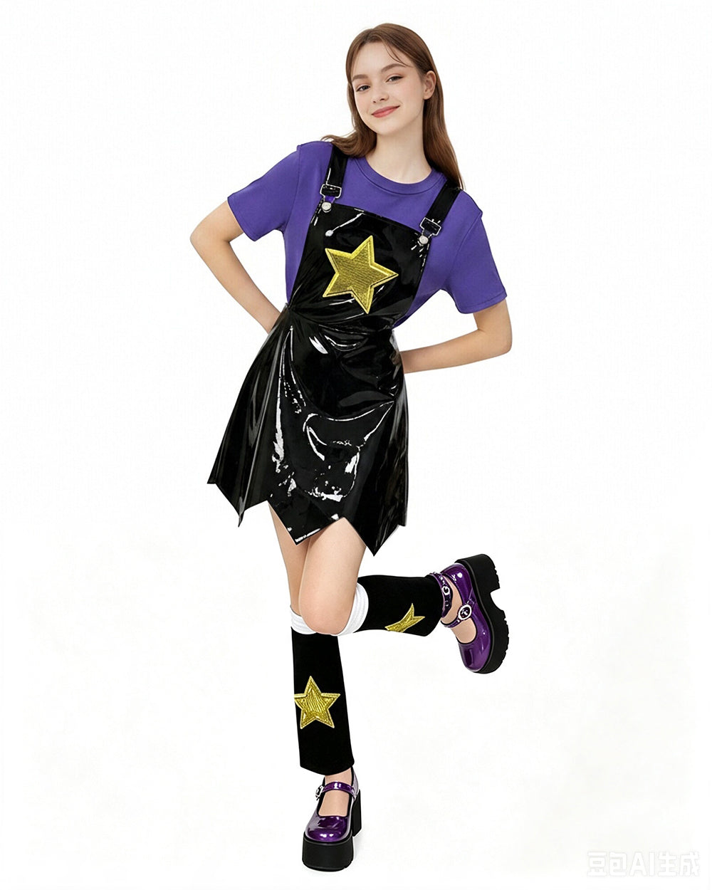 Women’s Purple Horror Doll Costume Set