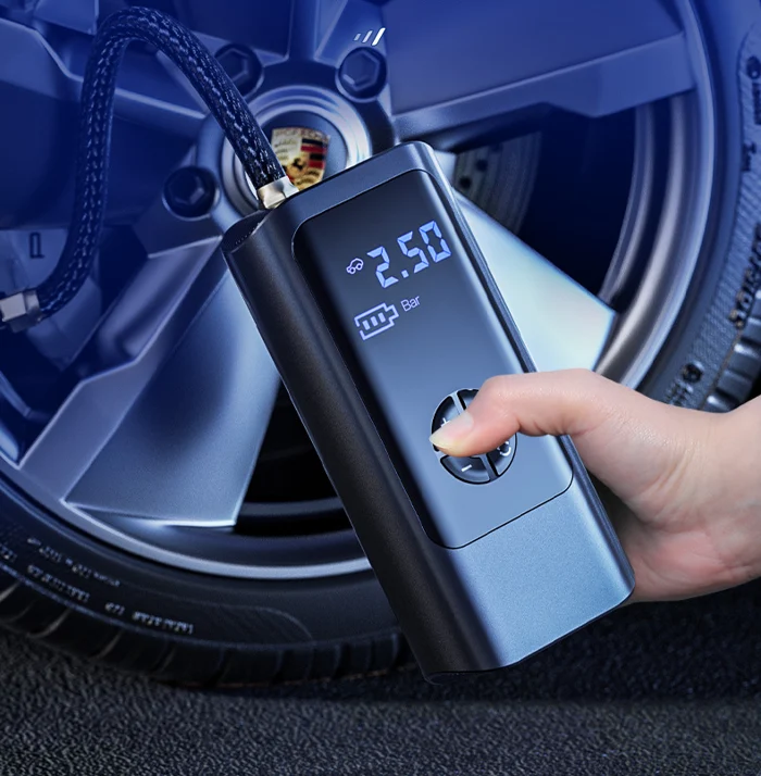 Compressor de Ar 12V – Alimentação Dupla para Carro e Bicicleta