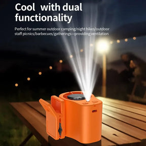 Ventilador de Mesa Portátil com Clipe Recarregável via USB para Uso Externo