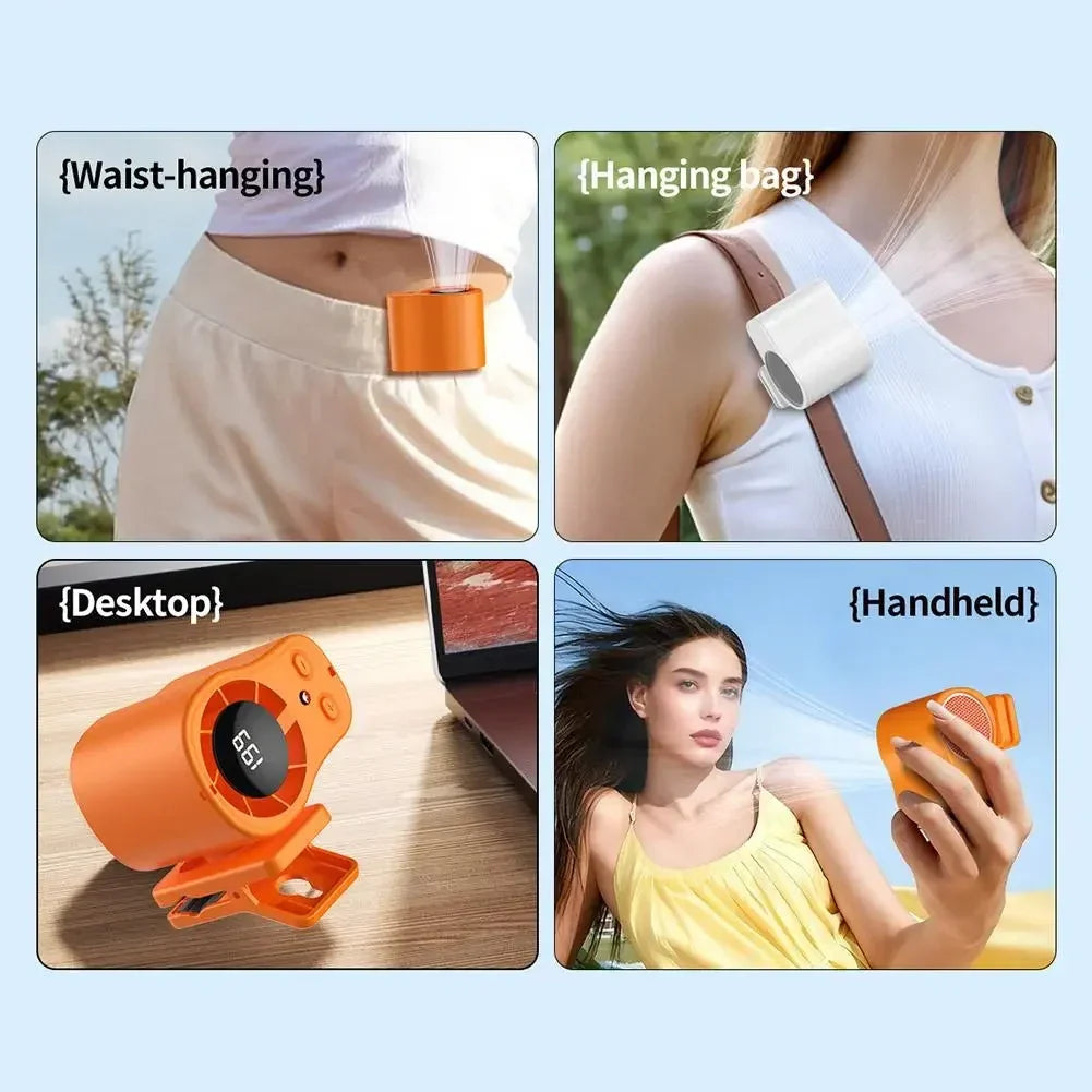 Ventilador de Mesa Portátil com Clipe Recarregável via USB para Uso Externo
