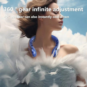 Bladeless Portable Neck Fan - Hands-Free Wearable Cooling Device for Summer
