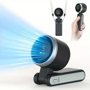 Ventilador Recarregável de Pescoço e com Clipe - Mini Ventilador Portátil de Mão para Viagem
