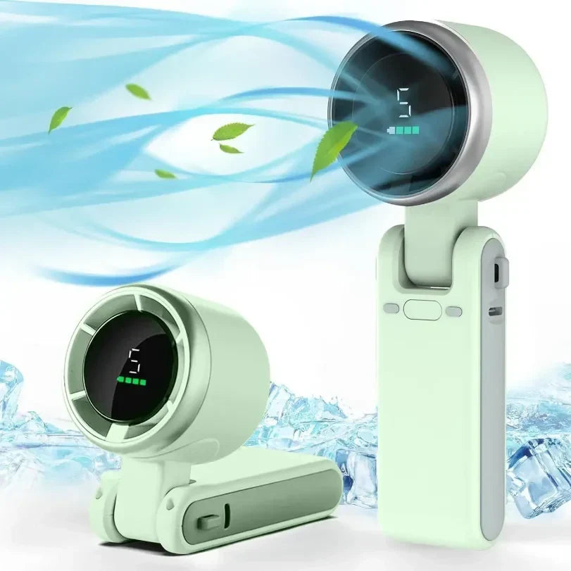 Ventilador Recarregável de Pescoço e com Clipe - Mini Ventilador Portátil de Mão para Viagem