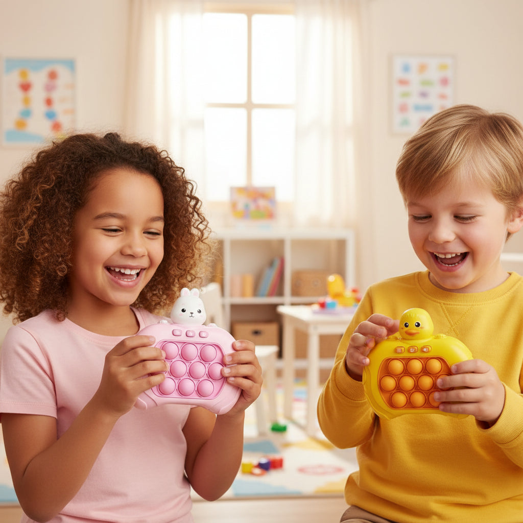 Console de Jogo Portátil Pop It Brinquedo Anti-Stress de Reflexo e Bolhas
