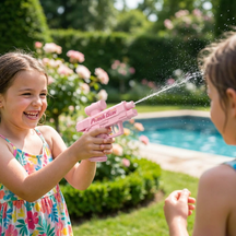 Brinquedo Infantil de Pistola de Água para Pegadinhas Lançador de Jatos Duplo