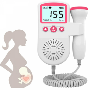 Monitor de Frequência Cardíaca Fetal Doppler para Gestantes Detector de Som de Batimentos Cardíacos do Bebê