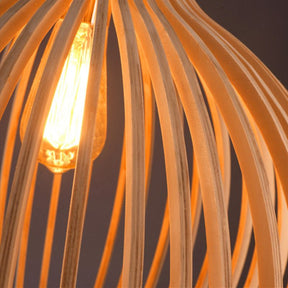 Luminária Pendente de Madeira Feita à Mão | Design Escandinavo Natural