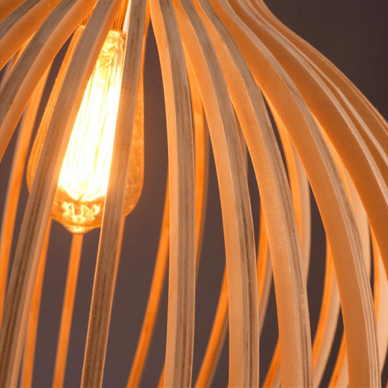 Luminária Pendente de Madeira Feita à Mão | Design Escandinavo Natural