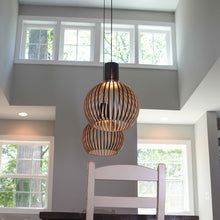 Luminária Pendente de Madeira Feita à Mão | Design Escandinavo Natural