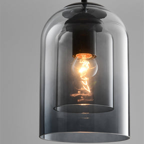 Luminária Pendente Mica Mid-Century | Cúpula de Vidro Duplo