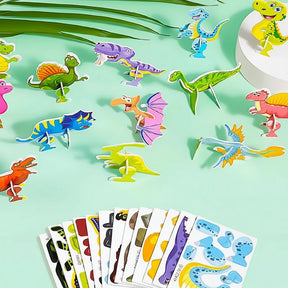 Conjunto de Quebra-Cabeça 3D Infantil de Desenho Animado Brinquedo Educativo de Animais