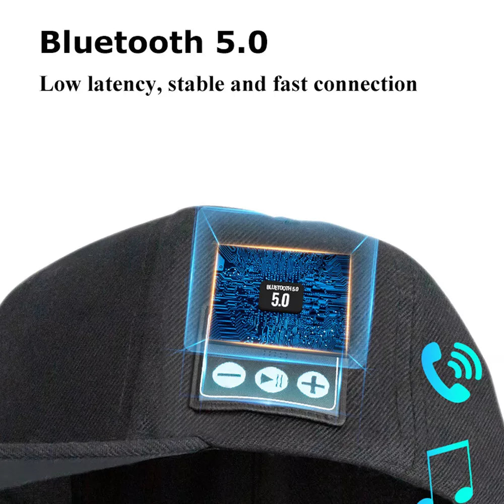 Boné com Alto-falante Bluetooth – Sem fio, à prova d'água e estiloso