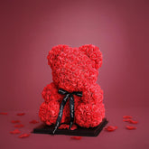 Urso de Pelúcia com Rosa do Amor Eterno Presente de Dia dos Namorados 25cm