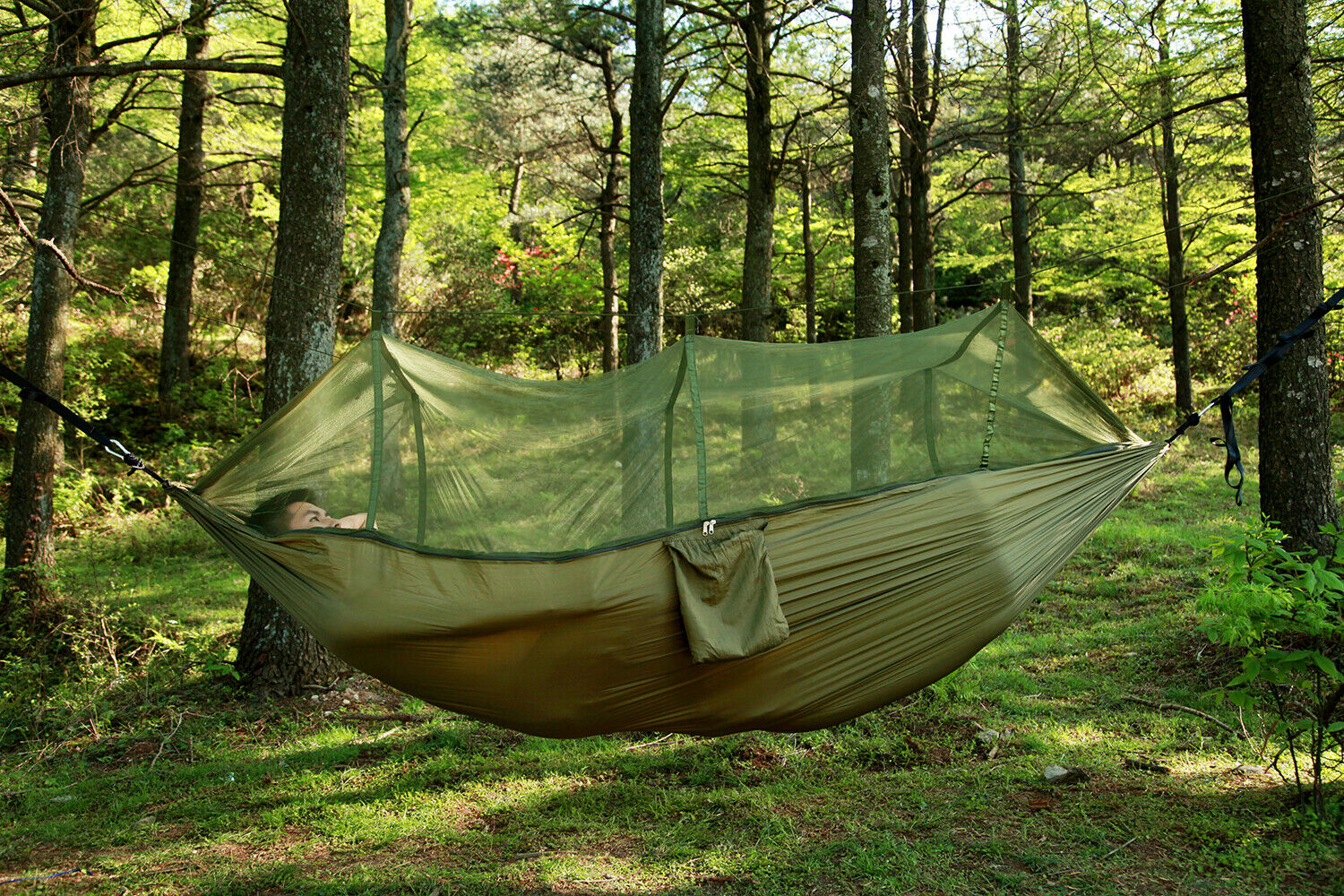 Barraca de Rede de Camping Portátil para Duas Pessoas com Toldo