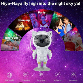 Projetor Astronauta Galáxia Luz Noturna Céu Estrelado