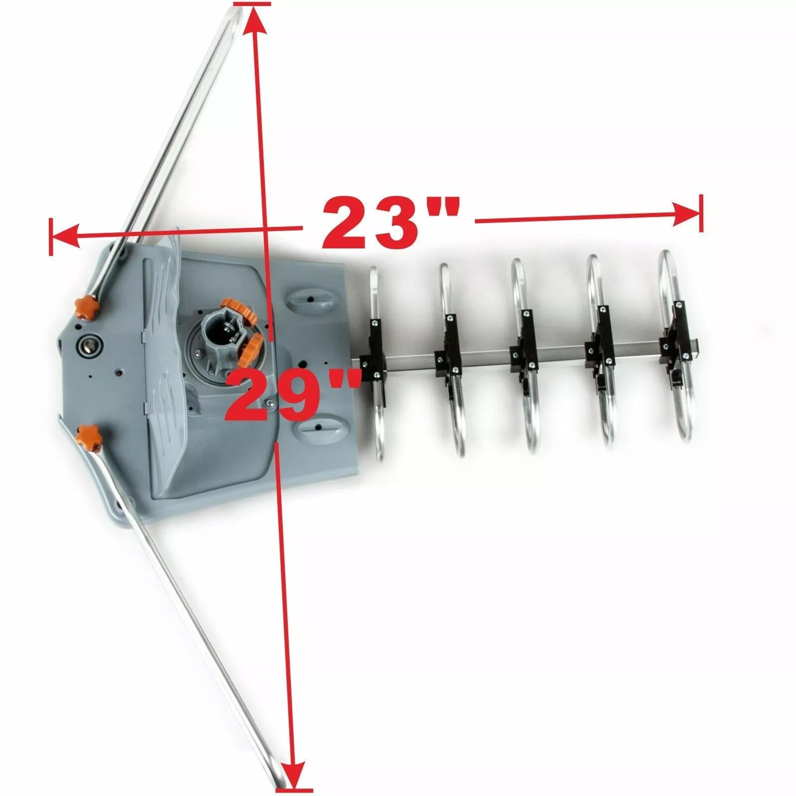 Antena de TV Digital HD de Longo Alcance com Motor Direcional 360 Graus e Mastro de Fixação