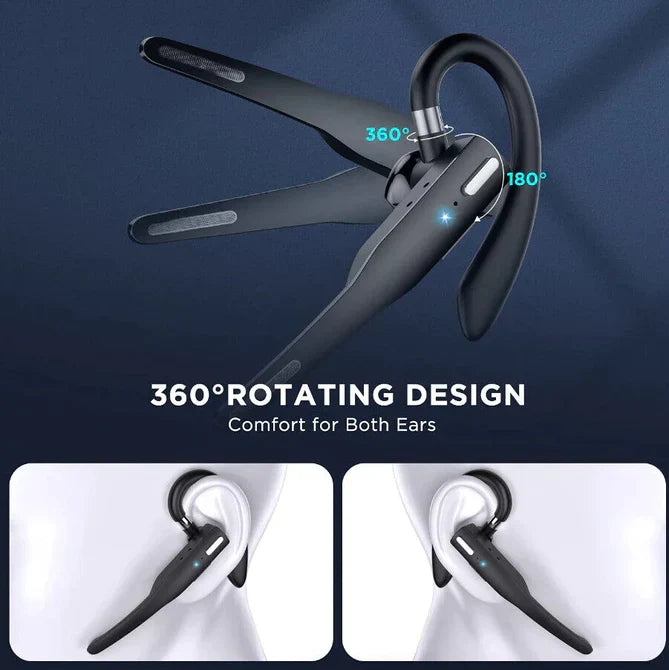 Fone de Ouvido/Headset Bluetooth 5.1 Sem Fio com Microfone Duplo e Cancelamento de Ruído para Caminhoneiros