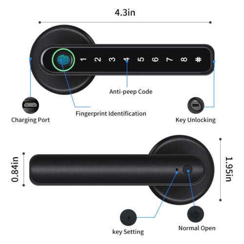 Fechadura Inteligente com Impressão Digital - Fechadura com Controle Remoto via Aplicativo para Celular