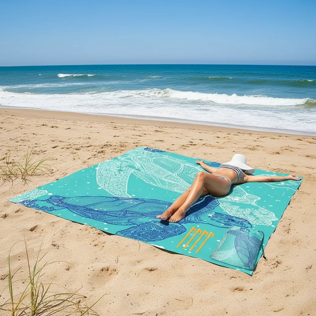 Cobertor de Praia à Prova de Areia para Viagens e Piqueniques ao Ar Livre