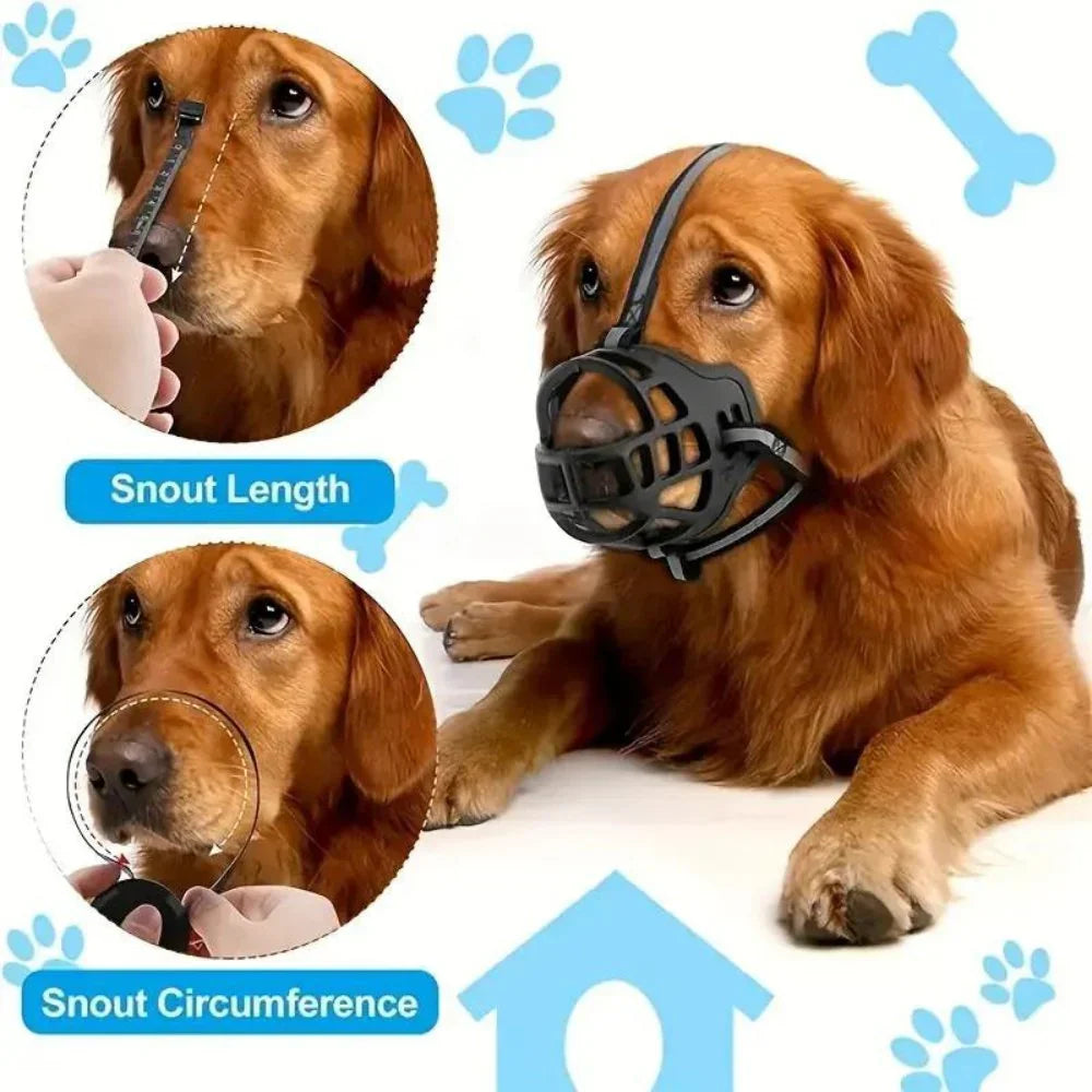Focinheira para Cães – Segura, Ajustável, Respirável e Antimordida
